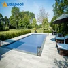 Transparent blue color slats for nice pool install automatic Polycarbonate pool cover.