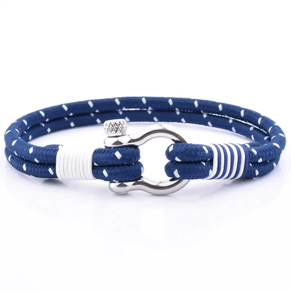 

Men's Shackle Paracord Survival Bracelet Charm Rope Jewelry Marine Bracelet