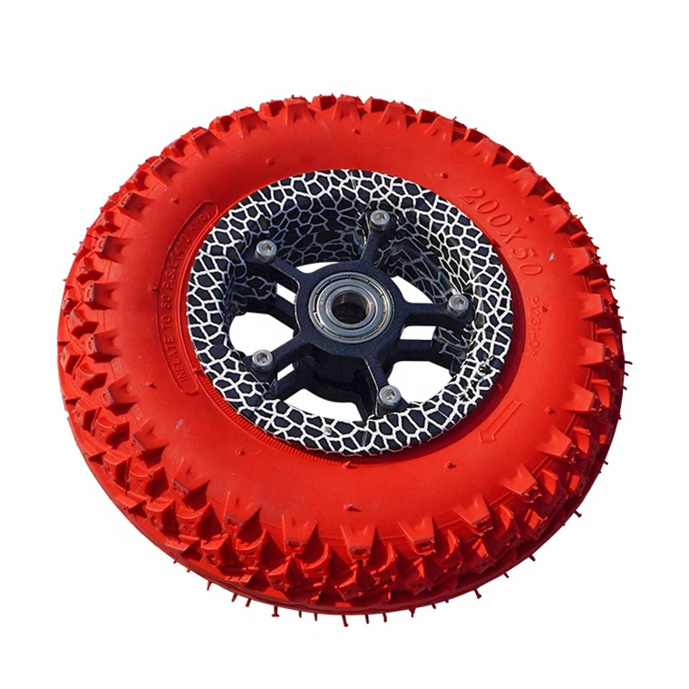 

8 inch pneumatic tire red color electric mountainboard skateboard stroller scooter rubber inflatable wheel, Requirement