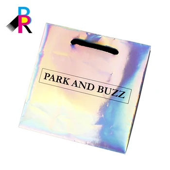 Vogue Customized Logo Printed Laser Holographic Shipping Bags For Clothing Fashion Ping