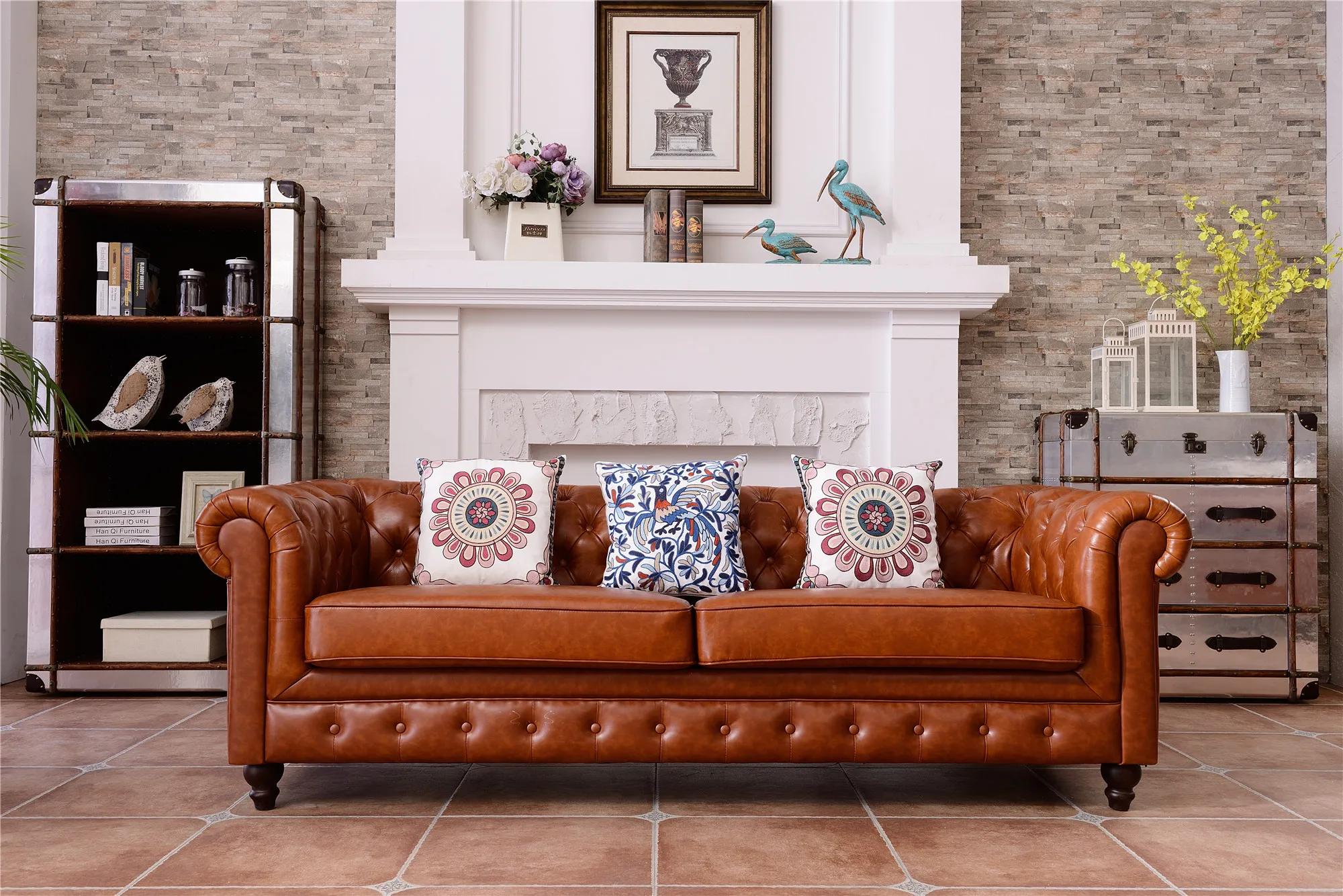 Latest Bright Colored Dubai Sofa Furniture Leather Reclining Modern