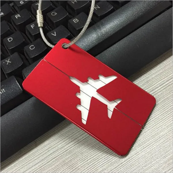 

Aluminum Luggage Tag Travel Boarding Aircraft Plane Shape Suitcase Tag Label Name Address Holder Hangtag Travel Kit, Multi