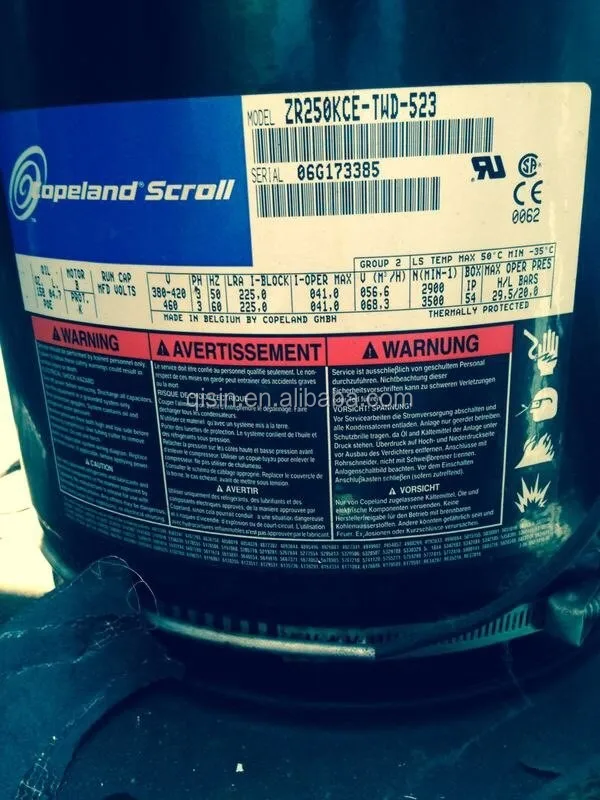 Copeland Refrigeration Compressor Models Zr190kctfd522 Zr190kcetfd