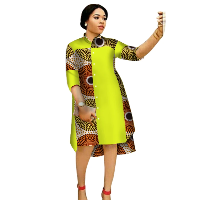 

2018 Women Maxi Dress African Dresses & skirts for Women Three-Quter Sleeve Dress Women Print Clothing Plus Size 6XL BRW WY1756, Shown