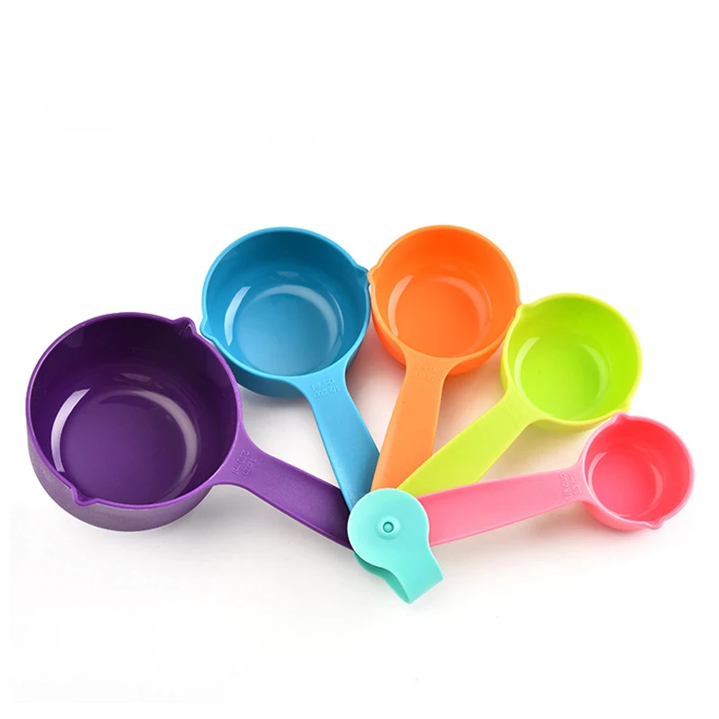 

PP colorful measuring cups 5 pieces set Kitchen Baking Tools Best Selling Kitchen Tools Collapsible Measuring Spoons Set, 5 colors
