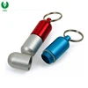 Custom Logo Promotion Waterproof Pill Tube Mini Metal Box Keychain, Capsule Holder Keyring