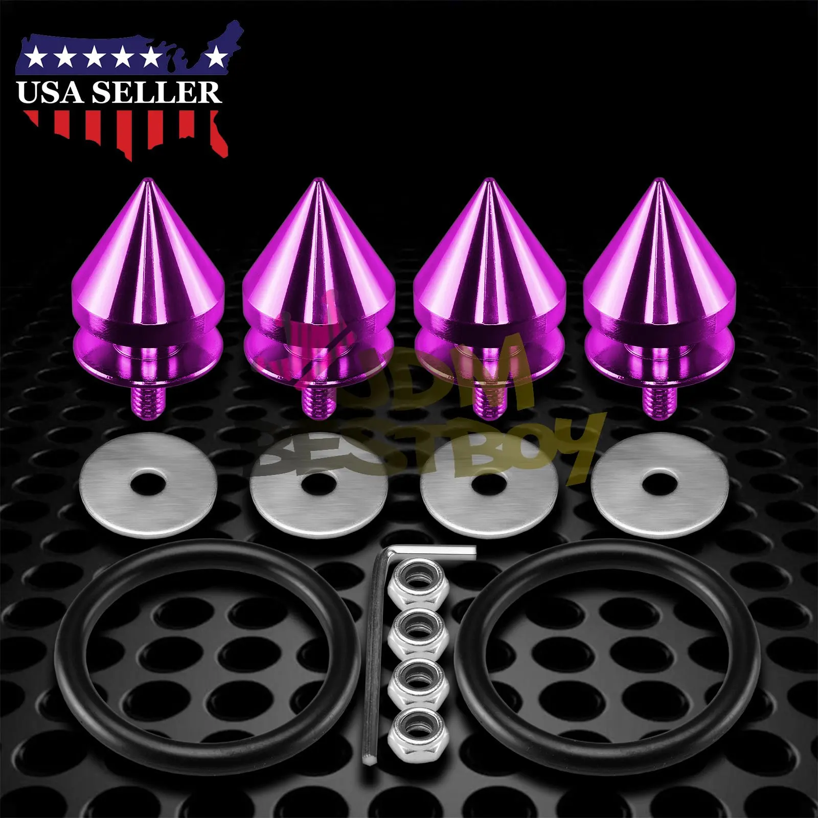 Purple JDM Quick Release Fasteners For Car Bumpers Trunk Fender Hatch Lids Kit