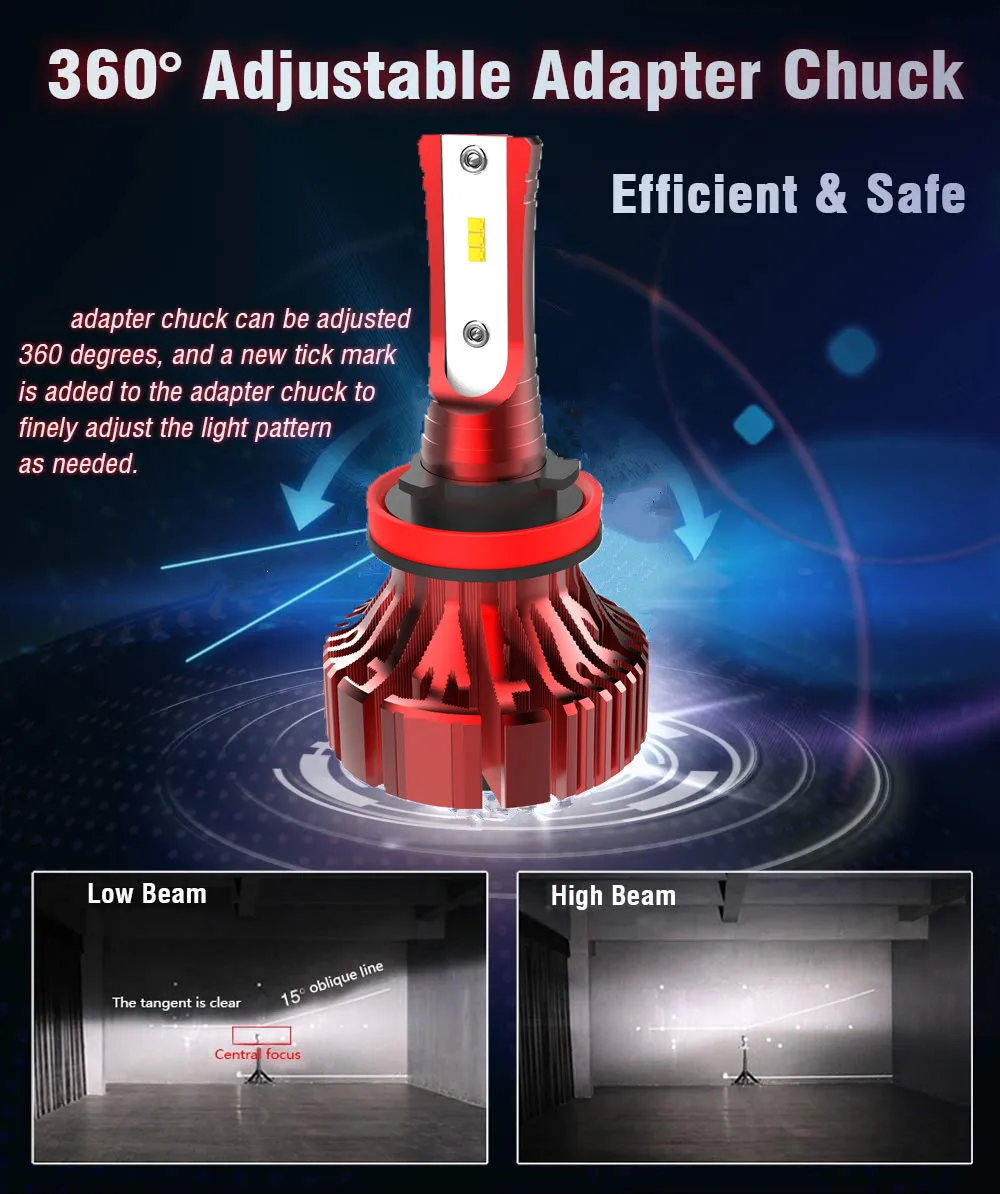 I8 Fanless Mini LED Headlight