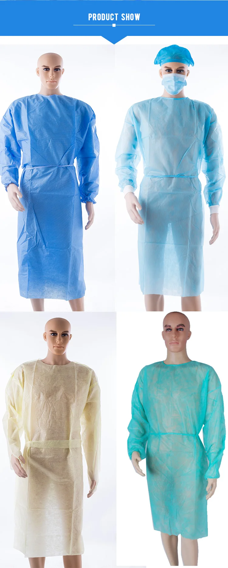 Surgical Gown Non Woven Disposable Sterile Gown SMS Surgical Gown