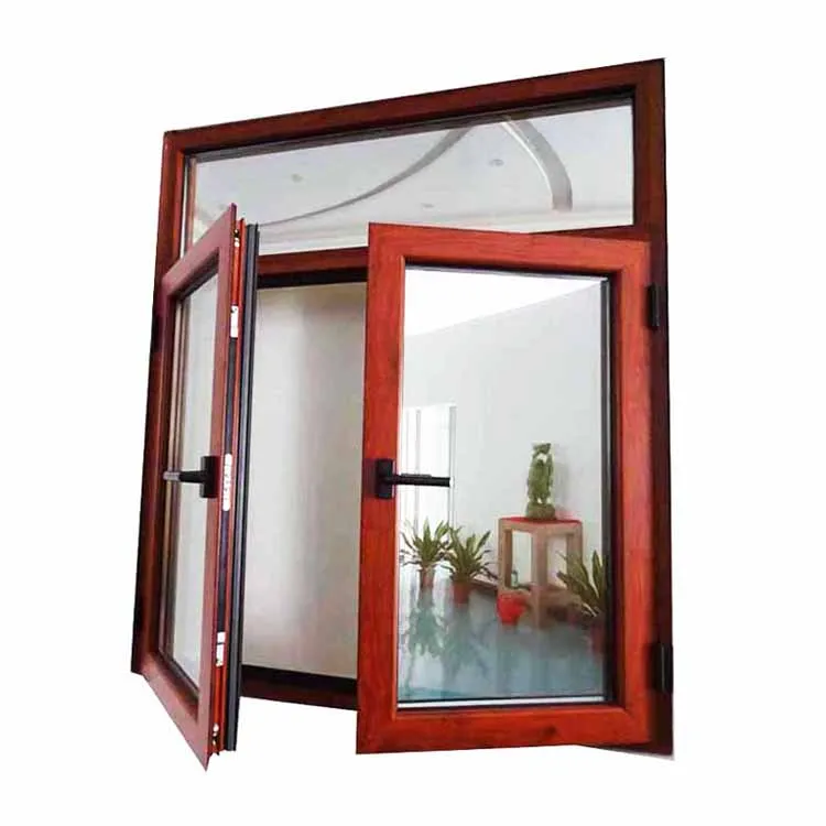 1.5mm thick aluminum alloy frame swing opening casement window with burglar proof designs