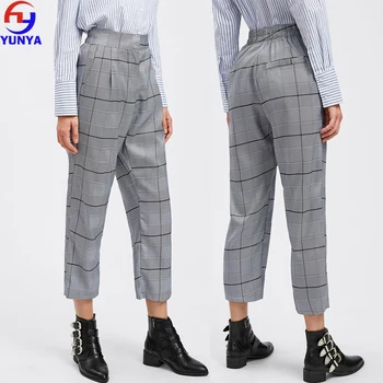 Oem Layanan Kantor Desain Tartan  Checked Formal Wanita 