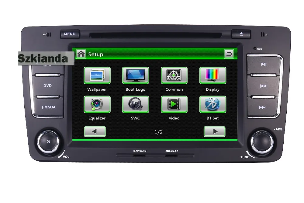 7 Inch Touch Screen Car Dvd Player For Skoda Octavia With 3g Gps Bt Radio Rds Usb Sd Steering