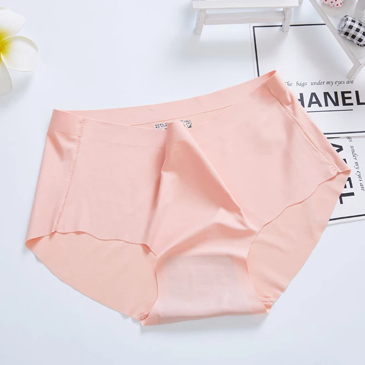 

Wholesale Women Seamless Panties One Piece Ice Silk Sexy Briefs Panties, White;pink;green;nude;purple;yellowetc.