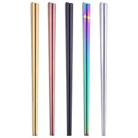 

SUS 304 customized colored rainbow silver Rose gold wedding chopsticks Stainless Steel Plated Chopsticks Custom Printed