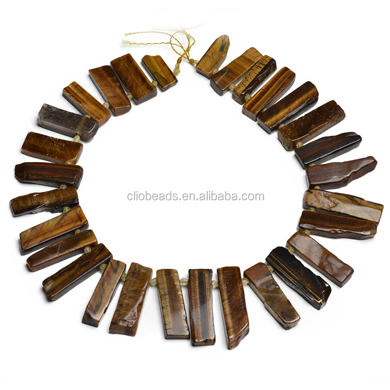 

Gemstone slices CB45175 Tiger Eye Top Drilled Graduated Slices, As picture