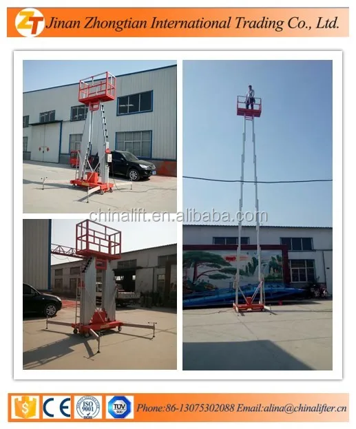 Ce Iso Approve Single One Man Person Lift Two Mast Luxury Aluminum Alloy Lift /home Elevator
