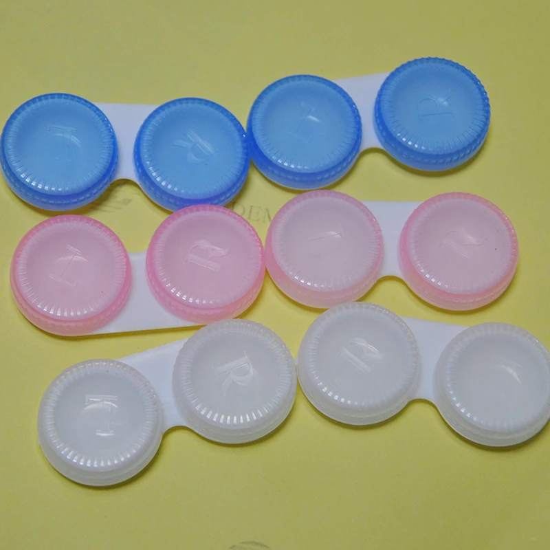 

cheap contact lens case for contact lenses, Pink, blue, white