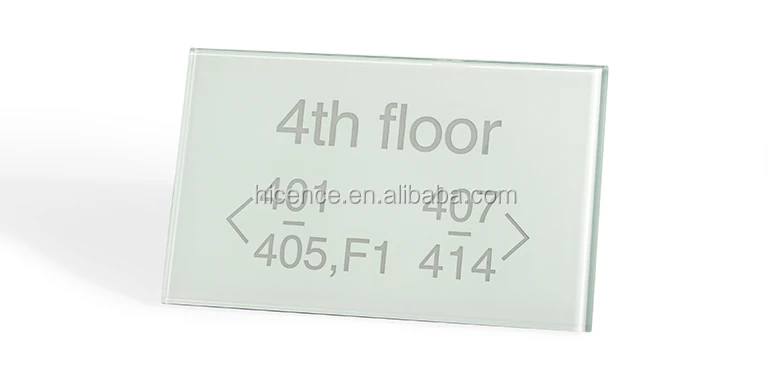 Crystal Glass Plate Hotel LED Lighted Door Room Number Level Number Direction Signage
