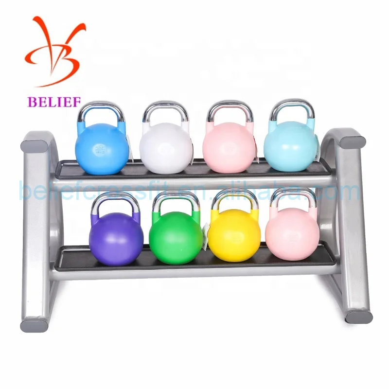 

Two Layers Kettlebell Display Rack Crossfit Equipment, Black