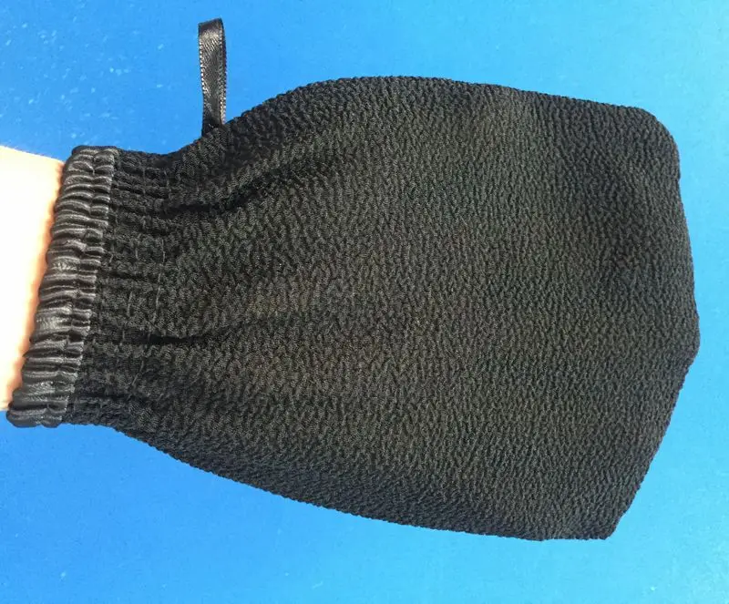 

2020 Black exfoliating scrub mitt hammam scrub glove magic peeling glove(harder feeling)