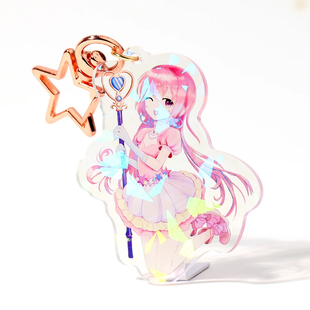 
Laser cut clear cartoon anime custom printed acrylic charms vograce acrylic keychain 