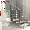 Stainless steel handrail guardrail transparent tempered glass staircase custom