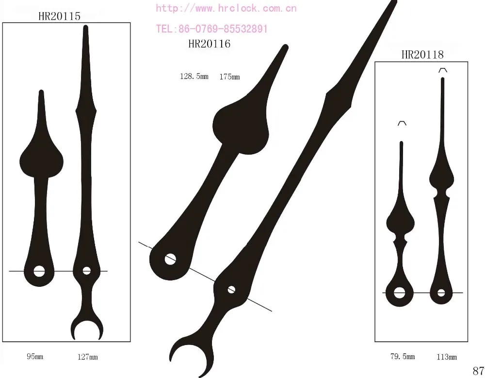 Designer Clock Parts For Mechanism Quartz Clock Movement Clock Pointer