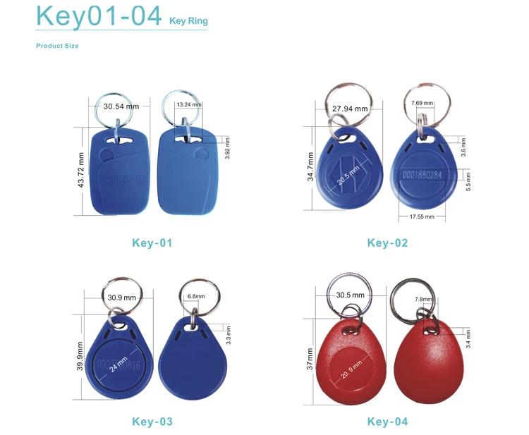 High quality waterproof ABS T5577 Rfid 125khz Keyfob for access control