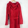Home textile personalised red bathrobe pattern with hood
