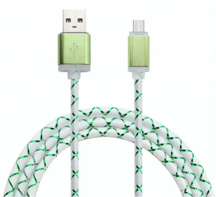 

For Iphone Data Charger Cable 1M Led Light Usb Data Cable For Samsung Note 9, Multi color