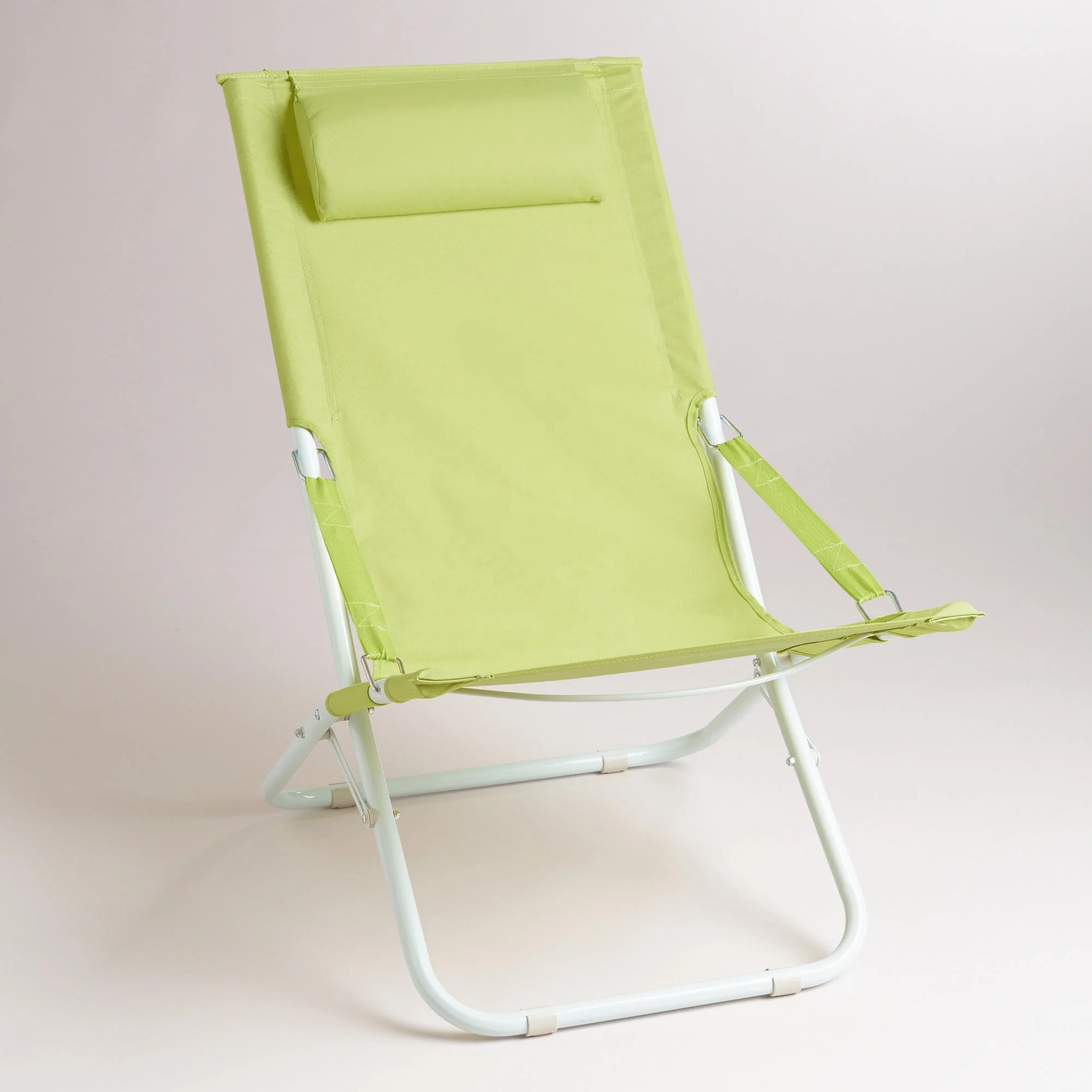 Adjustable Recliner Folding Beach Chair With Cushion Buy Folding