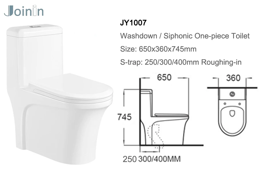 JOININ Hot sell sanitary Bathroom Ceramic one Piece Wc Toilets JY1007