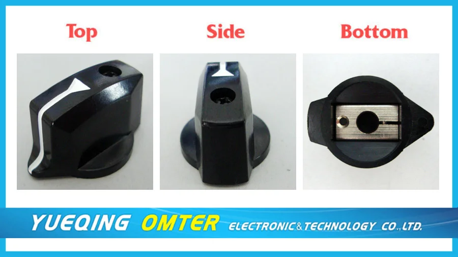 501533c Guitar Bakelite Knob Bakelite 6.35mm Shaft Brass Inside Set