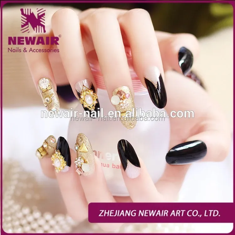 
New design honey girl jeweled artificial wedding nail art printer 