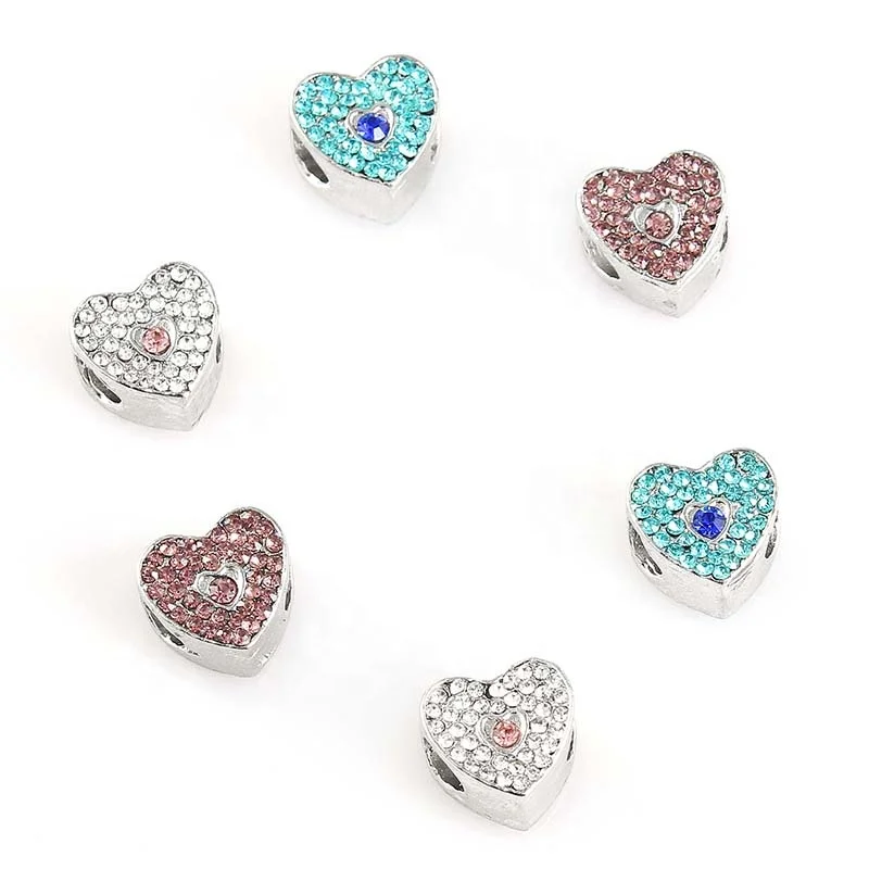 

The Kiss Touch of Color Radiant Hearts with Zinc Alloy Bead Fits European Charm Bracelet Spacer Beads, Photo
