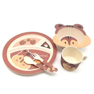 Image of Factory Outlet Kids Feeding Dinner Set Bio Bamboo Fiber Tableware for Children