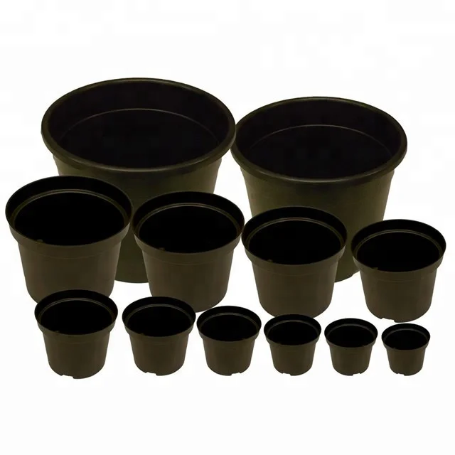 

Chinese large size decorative plastic plant pots, Black/red/customized