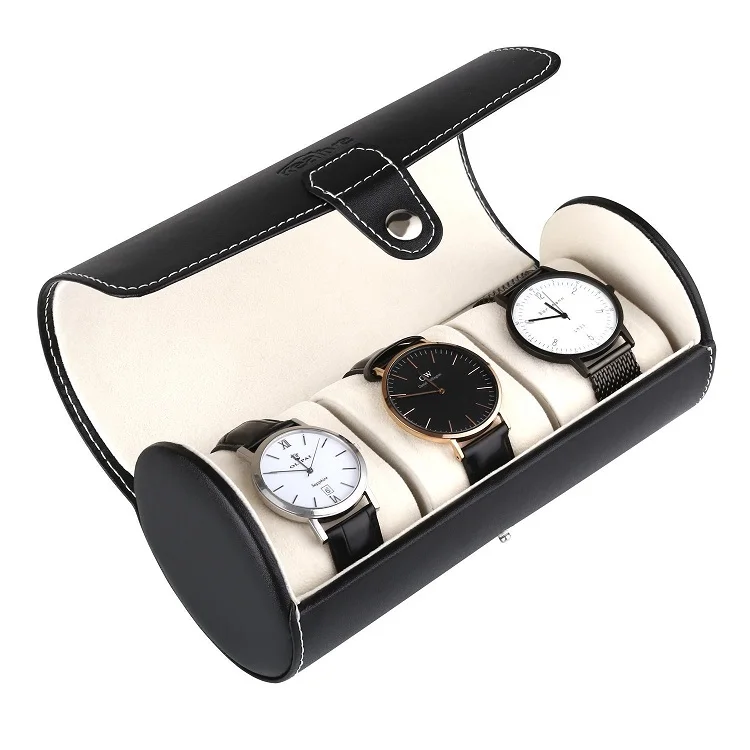 Handmade Durable Suede Leather Blank Watch Case Men Watch Sets With Box