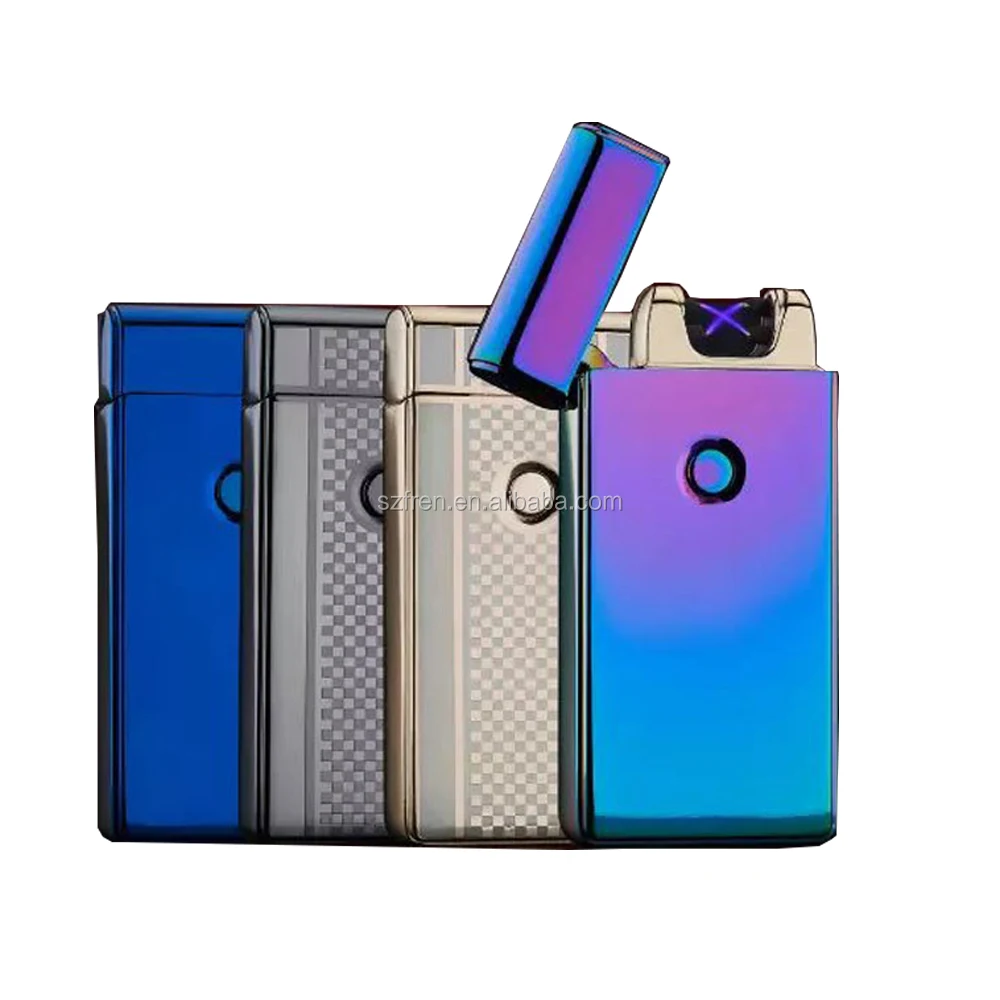 FREN High quality Metal colorful plasma arc usb chargeable lighter