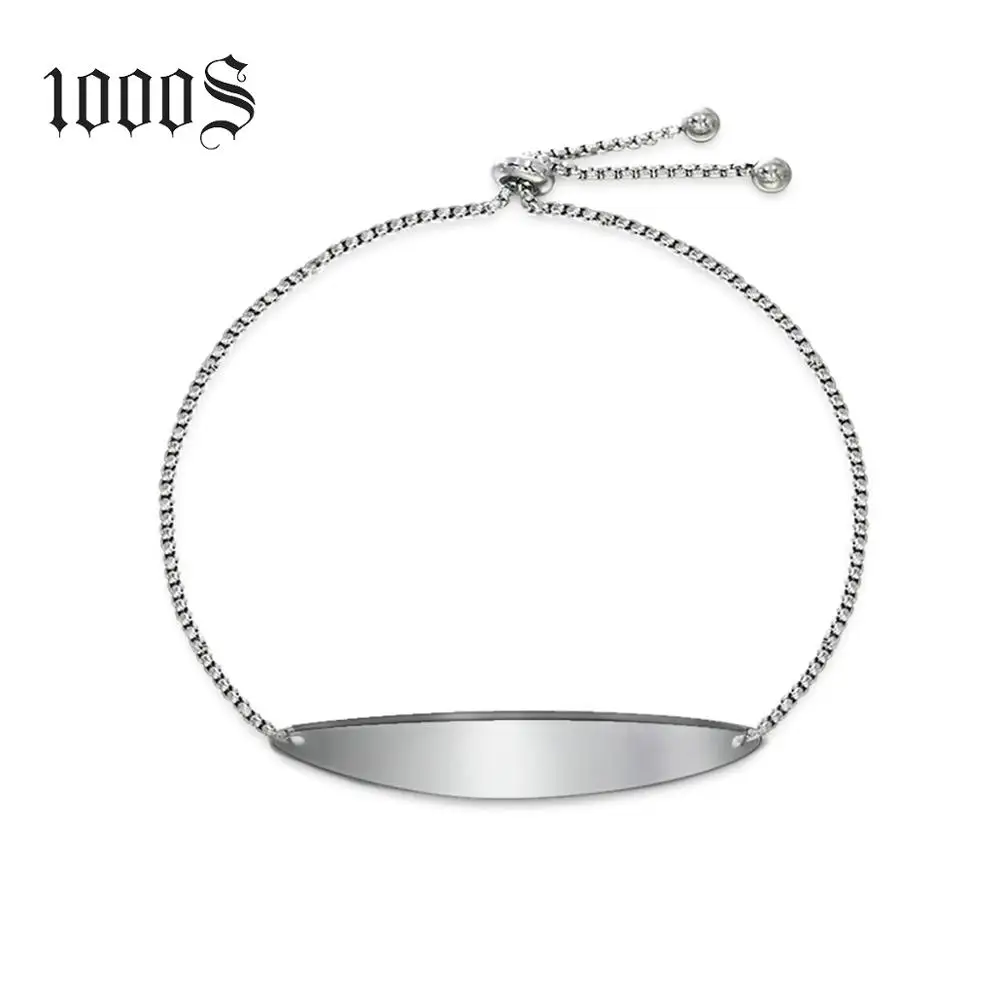 

Free Sample Wholesale Custom Engraved Adjustable Stainless Steel Bracelet Blanks Unique Bangle ID Bangle Jewelry, Picture