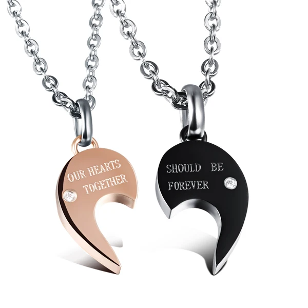 

So Beautiful Valentines Gift for Her and His, 2016 Duoying Latest Initial Couple Necklace Set