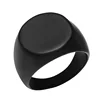 Business Type Simple Black Personality Custom Engrave Rings Jewelry for Mens