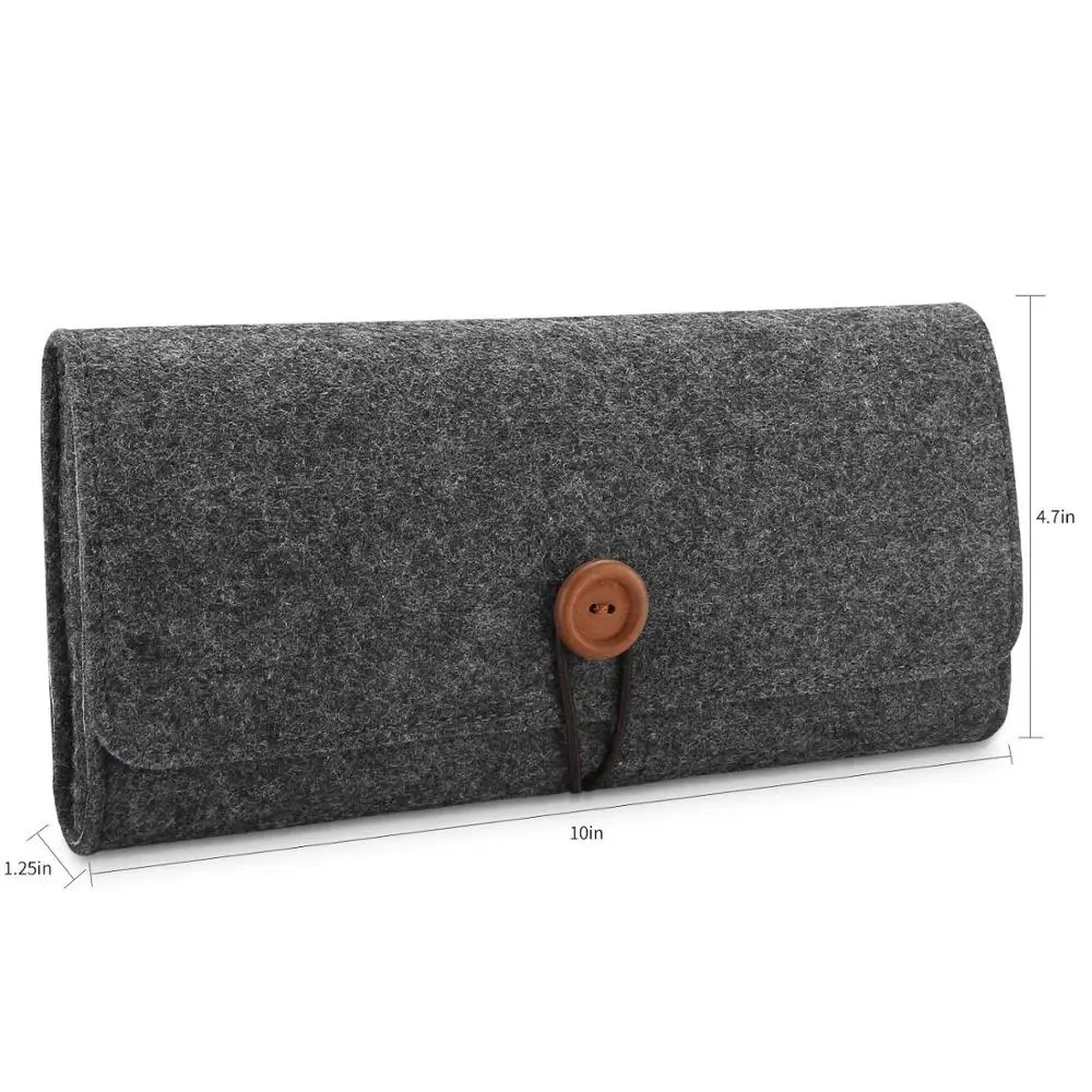 

Professional Protective Felt Pouch carrying case for Nintendo Switch with 5 Game Cartridges Holders, Grey or customized color