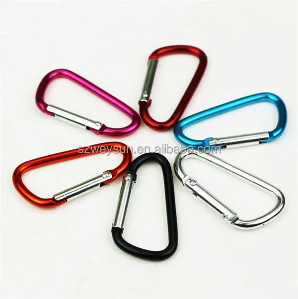 

Mix color D Type Mountaineering Buckle with lock Aluminum Climbing Carabiner Keychain Climbing Hook more safty