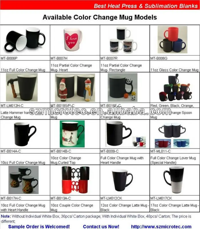 Sublimation Blanks Wholesale Sublimation Mugs Color Changing Cup Color