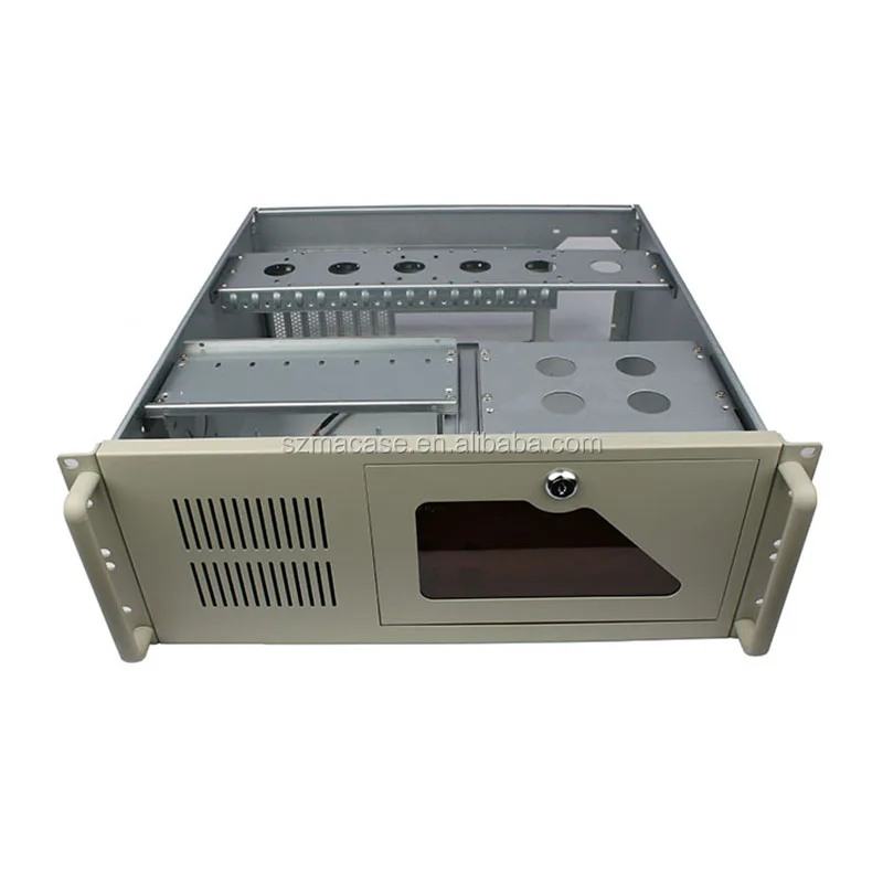 PC Computer Industrial Rack Mount Server Chassis Case 4U IPC Rackmount Chassis for 8pcs 3.5" HDD and 2pcs cd-rom