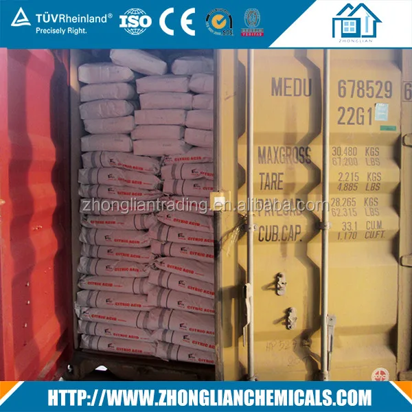 Food additives uses food grade bp98 citric acid monohydrate