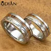 Titanium Wedding ring Set with Wood Inlay Hand Engraved with Heritage figure Design for men