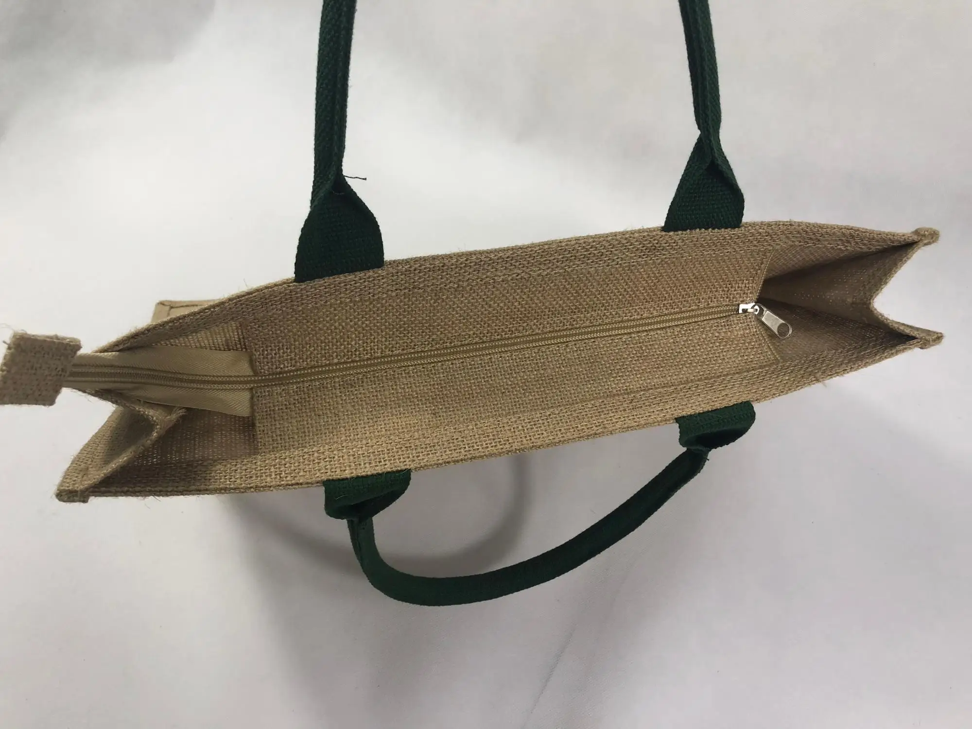 wholesale portable natural gunny bag jute tote shopping bag