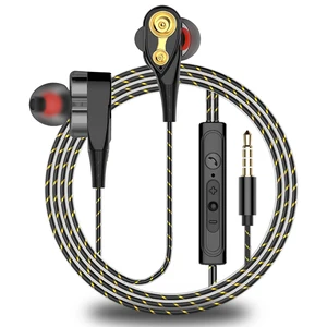 Wired Ear Headphones Dynamic Drivers Mic